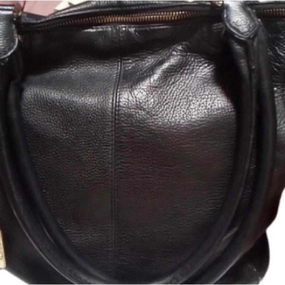 EUC Vince Camuto Black Leather & Suede Satchel/Shoulder Bag - Picture 5 of 10